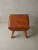 KADIMA DESIGN Barhocker Turnbock 43x75x43 cm Mango Massivholz / Echtleder, Design