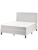 Beliani Doppelbett COUNTESS in Grau/Braun - (W) 141 x (H) 114 x (L) 201 cm