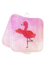 Mr. & Mrs. Panda 2er Set Topflappen  Flamingo Yoga ohne Spruch in Aquarell Pink