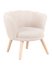 Beliani Kindersessel HALBY in Beige/Braun - (W) 60 x (H) 54 x (L) 54 cm