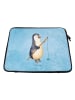 Mr. & Mrs. Panda Notebook Tasche Pinguin Angler ohne Spruch in Eisblau