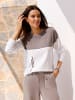 Heine Pullover in taupe-ecru-gemustert