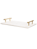 Beliani Serviergeschirr DIMARI in Weiß/Gold - (W) 38 x (H) 6 x (L) 23 cm