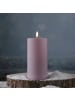 Deluxe Homeart LED Kerze Mia Kunststoff für Innen/Außen flackernd H: 15cm D: 7,5cm in rosa