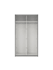ebuy24 Schiebetürenschrank Como (2-türig)  Grau, spiegel 119 x 67 cm