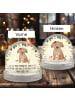 Mr. & Mrs. Panda Weihnachts Schneekugel Hund Dame mit Spruch in Naturpapier