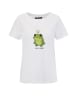Aniston CASUAL T-Shirt in weiß-grün-moosgrün-neongrün-schwarz-goldfarben