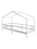 roba Kinder Hausbett, Holz lackiert, mit Lattenrost & Schutz 90 x 200 cm - Weiß