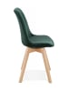 KADIMA DESIGN Retro Samt Stuhl mit Holzbeinen | Grün Polsterstuhl in Grün-Beige