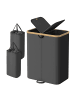 SONGMICS Wäschebox Roxanne in Schwarz-Beige - (B)38.5 x (H)75 x (T)52 cm