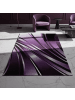 KADIMA DESIGN Teppich Kurzflor Waschbar Wellen DRAU Strapazierfähig OEKO-TEX in Violett