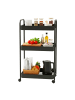 relaxdays Rollwagen in Schwarz – (B)43 x (H)78 x (T)30 cm