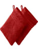 REDBEST Frottier Waschhandschuh 2er-Pack New York in rot