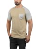 INDICODE Rundhalsshirt IDGresham 40-130MM Kurzarmshirt im Baseball-Look in Braun
