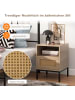 COSTWAY Nachttisch Rattan 40 x 40 x 57 cm in Hellbraun