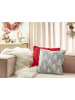 Beliani Dekokissen BILLBERGIA in Grau/Gold/Weiß - (W) 45 x (H) 10 x (L) 45 cm