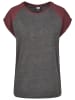 Urban Classics Urban Classics Damen Ladies Contrast Raglan Tee in charcoal/redwine