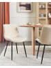 Beliani 2er-Set Esszimmerstuhl DUBROVNIK in Beige/Schwarz