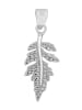 Adeliás Damen Anhänger Blatt aus 925 Silber mit Zirkonia in silber