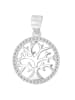 Adeliás Damen Anhänger Lebensbaum aus 925 Silber mit Zirkonia in silber