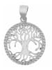 Adeliás Damen Anhänger Lebensbaum aus 925 Silber mit Zirkonia in silber