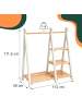 relaxdays Kinderkleiderständer "mit Regal" in Natur/ Weiß - (B)112 x (H)111,5 x (T)48 cm