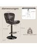 COSTWAY 2er Set Barhocker 47 x 56 x 93-113 cm in Braun