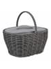 UNUS Einkaufskorb inkl. Kühltasche in Rattan-Optik Henkelkorb in Grau
