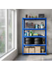 relaxdays Schwerlastregal in Blau/ Braun - (B)100 x (H)200 x (T)40 cm