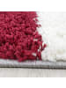 KADIMA DESIGN Teppich Hochflor Karo Polypropylen Wohnzimmer Shaggy in Rot