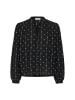 Soaked in Luxury Langarm - Hemd SLAmelie Gerade Passform in Black w White Dobby
