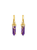 Thomas Sabo Creolen Mit Anhänger Aus Imitiertem Amethyst in gelbgoldfarben, violett, weiß