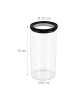 relaxdays 3 x Vorratsgläser in Transparent/ Schwarz - 1200 ml