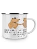 Mr. & Mrs. Panda Camping Emaille Tasse 25. Hochzeitstag Silberne... in Weiß
