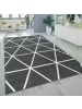 KADIMA DESIGN Teppich Kurzflor Geometrische Motive Wohnzimmer schmutzabweisend in Anthrazit
