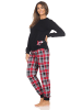 NORMANN Schlafanzug Pyjama langarm Bündchen Tiermotiv - 87117 in schwarz