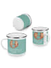 Mr. & Mrs. Panda Camping Emaille Tasse Scherben Polterabend mit ... in Meeresbrise