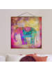 WALLART Stoffbild - Bunte Collage - Indischer Elefant in Bunt