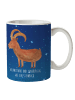 Mr. & Mrs. Panda Tasse Sternzeichen Steinbock mit Spruch in Sternenhimmel Blau