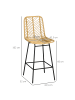 HOMCOM Barhocker-42,5L x 52B x 102H cm-Gelb