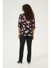 Kaffe Kurzarm-Bluse KAvelana Regular fit in Black Large Flower Print