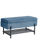 Beliani Bettbank SOLVANG in Blau/Schwarz - (W) 89 x (H) 43 x (L) 39 cm