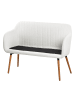 Beliani 2-Sitzer Sofa TABY in Weiß/Braun - (W) 132 x (H) 90 x (L) 60 cm