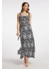 faina Damen Maxikleid Mit Zebra-Print in Schwarz Weiss
