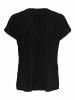 JACQUELINE de YONG Bluse Regular Fit V-Ausschnitt Kurzarm Basic in Schwarz