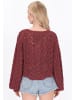 IZIA Women Cardigan in burgundy
