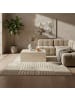 KADIMA DESIGN Teppich 3D Waschbar Skandinavischer Boho RIGI Strapazierfähig in Beige