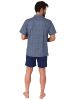 NORMANN kurzarm Schlafanzug Shorty Pyjama zum durchknöpfen - 78269 in marine