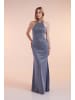 Unique Kleid Glamourous Evening Dress in Blue Silver