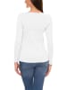 Alkato Alkato Damen Langarm Shirt mit O-Ausschnitt in weiß